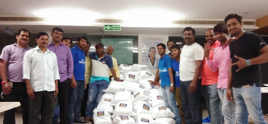 MaxiVision Super Specialty Eye hospitals Co-Chairmanâ€™s philanthropic wing KVR Foundation donated 500 kits of Kerala Flood relief material worth of Rs. 10 lakhs