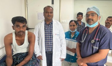 Doctors at Kims Saveera Hospital in Anantapur rescued a critically injured patient