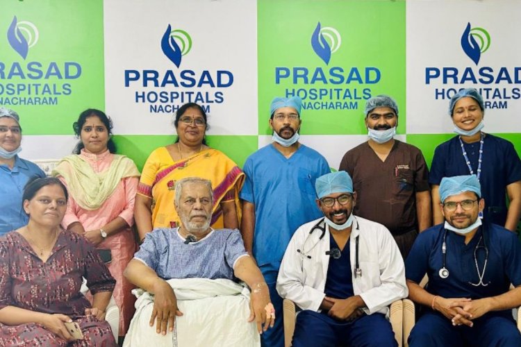 Cardiologists at Prasad Hospitals perform a TAVI Procedure, to repair heart valve in an elderly patient