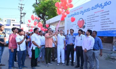 Rising Heart Diseases Among Youth  KIMS Hospital Organizes 2K Walk  Raj Vihar Circle to Collectorate  SP of Kurnool District Attends as Chief Guest