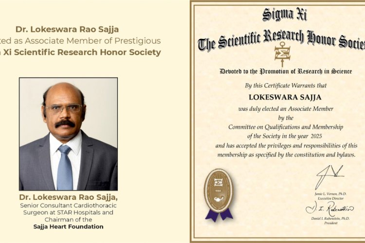 Renowned Indian Cardiac Surgeon Dr. Lokeswara Rao Sajja Inducted as Associate Member of Prestigious Sigma Xi Scientific Research Honor Society