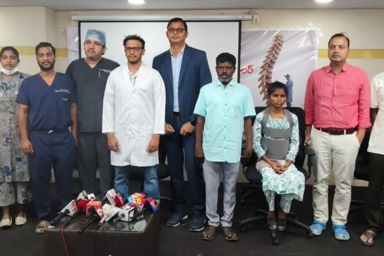 KIMS Kurnool doctors Dr. Sheikh Mannan & Dr. Kiran Kumar who corrected S-shaped spine