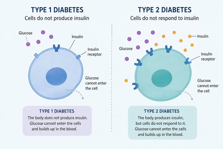 Diagnosing type 1 and type 2 diabetes