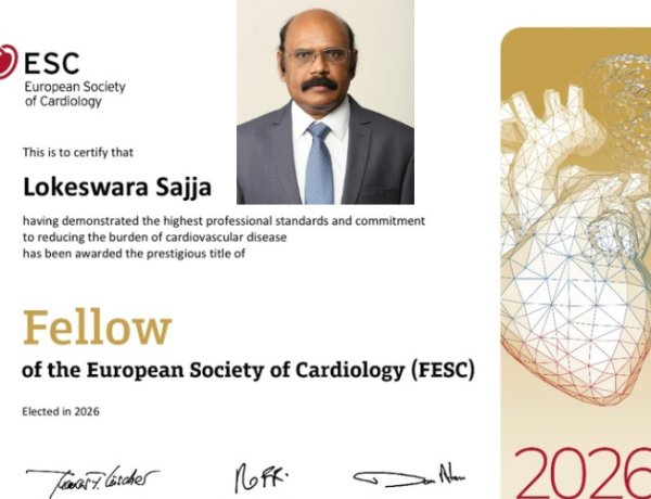 Indian cardiac surgeon elected Fellow of European Society of Cardiology Dr Lokeswara Rao Sajja recognised for contributions to coronary surgery and clinical research Prestigious recognition honours his extensive contributions to cardiac surgery and coronary revascularisation research
