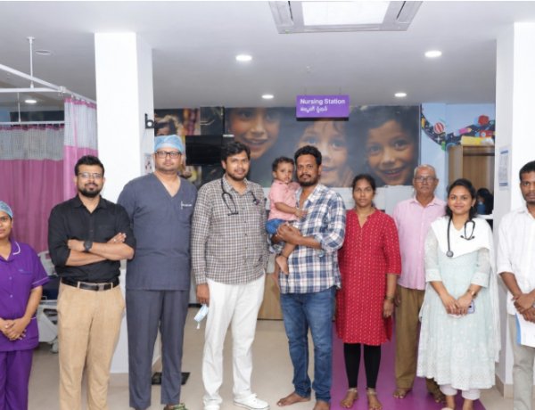 22-month-old swallows jacket hook,  - KIMS Seethammadhara doctors remove it without surgery