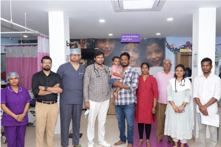 22-month-old swallows jacket hook,  - KIMS Seethammadhara doctors remove it without surgery